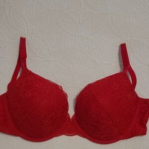 Vibrant Red Lace Bra